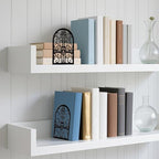 WADORN 1 Pair Magic Sword Metal Decorative Bookend for Shelves, Heavy Duty Book Ends Modern Non-Skid Books Holder Stand Black Book Support Stoppers for Desk Bookshelf Office Home, 5.3x4.3x7.8 Inch