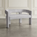 Jofran Gwen Modern Luxury Jacquard Fabric Upholstered Hallway Bedroom Sculpture Bench, 49" W X 22" D X 29.5" H, Gray - color: Grey