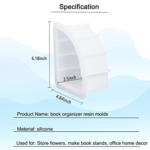 Large Bookends Resin Mold, 1 Pair Sector Silicone Geode Book Organizer, DIY Crystal Epoxy Mold for Books, Desktop Organizer, Office Home Decoration, Gift