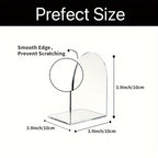 1PC Transparent Acrylic Bookends Stand Bookshelf Desktop Decorative Storage Rack Bookend Book Holder Organizer School Stationery