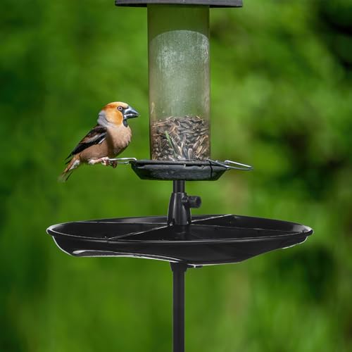 Geelin 21'' Plastic Bird Seed Catcher Tray for 1'' Outdoor Pole Feeders, Removable Bird Seed Catcher Tray for Hummingbird Bee Feeders Outdoors, Backyard, Garden, Not Included Pole