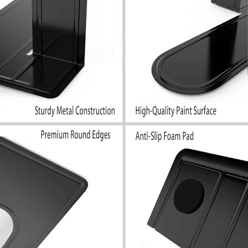 Optomni Bookends, Book End Supports Heavy Duty Metal Bookend Support, Book Ends Supports for Shelves Decor Home Office School (2 Pairs/4 Pieces, Black) - color: Black, size: 2 Pairs/4 Pieces