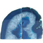 Crystal Book Ends Blue Dyed Agate Bookends Large 4-5 Lbs for Heavy Books 1 Pair - color: Blue, size: 4-5LBS