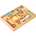 Umilife Extra Large Bamboo Desk Drawer Organizer, Wood Junk Organizer Tray with Adjustable Dividers, Anti-Skip Storage Organization in Office Bathroom Drawer for Vanity, Makeup, 17" x 12" - size: 17"x12"