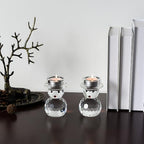 2 Pcs Crystal Christmas Candle Holder Snowman Christmas Candlestick with Cute Shape Home Table Decorations for Winter Xmas Farmhouse Kitchen Decor - size: 2.7‘’×4.3‘’