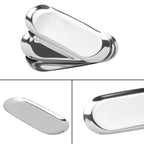 10 Pack 9 Inch Oval Stainless Steel Decorative Tray, Stainless Steel Tea Fruit Tray, 9 inch Silver Oval Trays for Bathroom Vanity, Jewelry, Perfume & Key Organizer (Silver) - size: 10 Pack 9 Inch