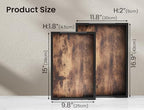 Fibogollo Wooden Set of 2 Serving Tray with Metal Handles,Ottoman Decorative Trays Platter for Coffee Table,Living Room,Bar,Party - size: M+L