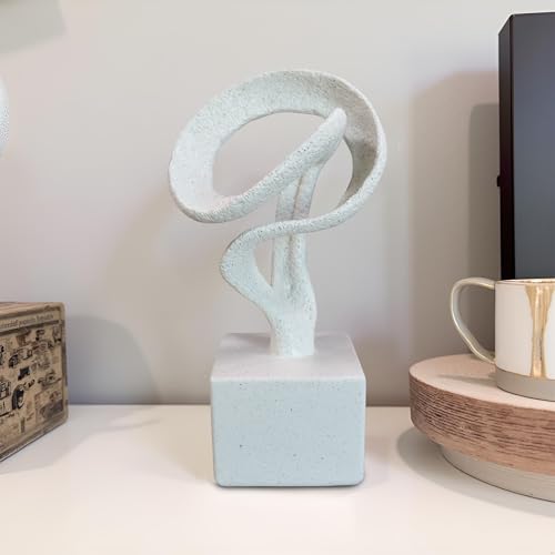 11.5" Modern Musical Note Decorative Sculpture, Abstract Musical Note Trophy Sculptures,Home Decor,Coffee Table Statues,Shelf Top Decor Aesthetics,Dining Living Room Desk Decor - color: 11.42"light Gray-square Base