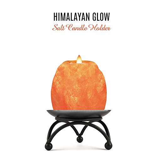 Himalayan Glow Hand Carved Himalayan Salt Candle Holders, Home Decor Item Great as a Night Light (Pack of 2) - size: 1 Count (Pack of 2)
