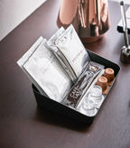 Yamazaki Home Tower Space Saving Vanity Tray - 5.25" X 7" - Steel - color: Black, size: 5.3" x 6.9" x 2"