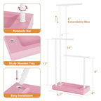 SRIWATANA Jewelry Organizer Stand, Extra Tall Necklace Holder Jewelry Holder, Gift Idea (Pink & White) - color: Pink & White