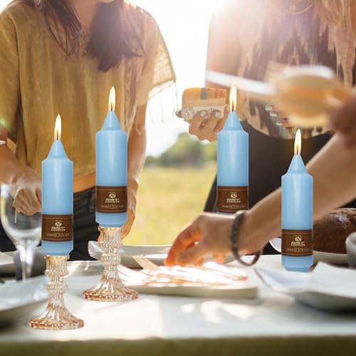 NJAO HOO Candy Colored Short Taper Candle 5 Inch Candlesticks Unscented Dripless Tapered Candle Set for Home Decor Wedding Party Dinner Candles, 4 Pack - color: Candy, size: 5 In