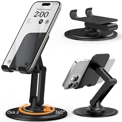 COOPER 360° Stand, [Gift Family Pack], Rotating Cell Phone Stand for Desk, Cell Phone Holder for Desk, iPhone Stand Holder, Sturdy Metal Base, Fits Samsung, Android Smartphones, (Black White, 2-Pack) - color: x2 Pack - White/Black