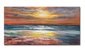 Art Sea Sunrise Landscape Modern Abstract Oil Painting Canvas Oil Painting Wall Art Decoration 24x48 inch - color: Yi012