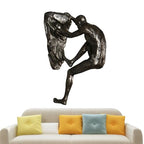 Climbing Man Wall Sculpture – Resin Decor Figure, Modern Art Accent, Black Home Ornament | Unique 3D Hanging Statue Piece, Artistic Abstract Wall Decoration Setup Living Room Bedroom Workplace Design - size: Trumpet Hands Climbing, style: Silver