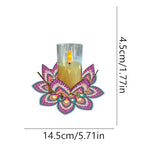 DIY Diamond Art Painting Candlestick Holders 5.71in Mandala Flower Shape Desk Candle Tray Tabletop Ornaments for Wedding Ramadan Party Home Table Centerpiece-Mandala14 - color: Mandala14
