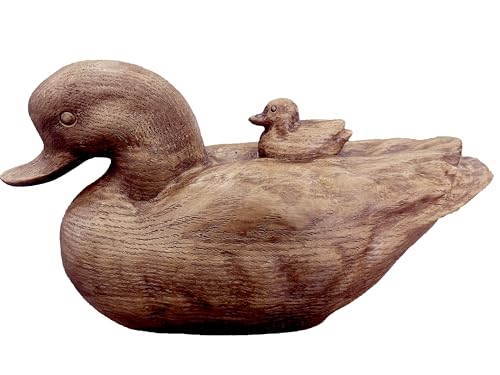Hymmah Duck Home Decor Statue Rustic Home Decorations for Living Room, Boho Sculpture Resin Animal Collectible Figurines for Indoor Decor - color: Brown-m