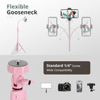 SENSYNE 88" Phone Tripod & Selfie Stick, Extendable Cell Phone Tripod Stand with Wireless Remote and Phone Holder, Pink - color: Pink, size: 88-inch