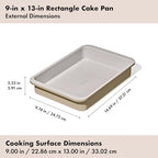 OXO Good Grips Non-Stick Pro Ceramic Coated Metal Bakeware 9” x 13” Cake Pan – Biscuit - color: Biscuit, size: 9" x 13" Cake Pan