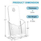 xydstay Brochure Holder 4x9 Inches Slant Back Design, Clear Display Stand, Plastic Table Stand Sign Holder,Pamphlet Holder Flyer Holder, Acrylic Display Stand, Acrylic Table Signs Plastic Paper Holder for Office, Home, Store, 4 Pack