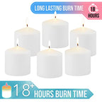 Stonebriar Unscented White Tall Pillar Candles, 18 Hour Burning Candle Pillars, Perfect for Decor, Weddings, Emergencies 3" X 3", 6 count - size: 3" x 3", style: Pack of 6