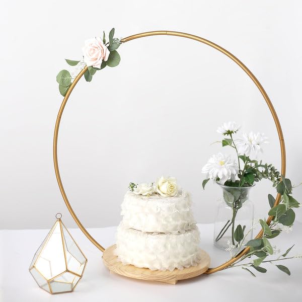 Tableclothsfactory Round Wedding Arch Cake Stand, Metal Floral Centerpieces Display - 33"