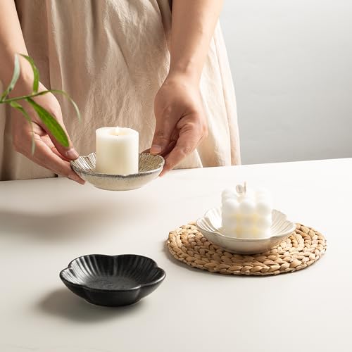 Ceramic Pillar Candle Holder Plates, Decorative Candlestick Holder, Tea Light Incense Santo Palo Holders, for Dinning, Party, Wedding, Birthday, Anniversary Decorations, 1pack (Camel) - color: Camel