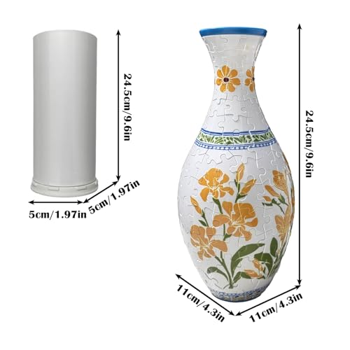 3D Puzzle Vase Unique Flower Vase for Adults Made by 160 Curved Plastic Puzzle, Relax Puzzles for Adults, DIY Jigsaw Creative Gift for Parents & Housewarming - color: Summer