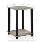 FURINNO Turn-N-Tube Haydn End Table, 1-Pack, French Oak Grey/Black - color: French Oak/Black, size: 1-Pack, 2-Tier, style: Haydn