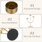 Sziqiqi Candelabra Gold Candlestick Holders: 3 Arm Candelabra Centerpiece with Glass Hurricane for Dining Table Fireplace - Modern Candle Holders for Wedding Christmas - color: Gold