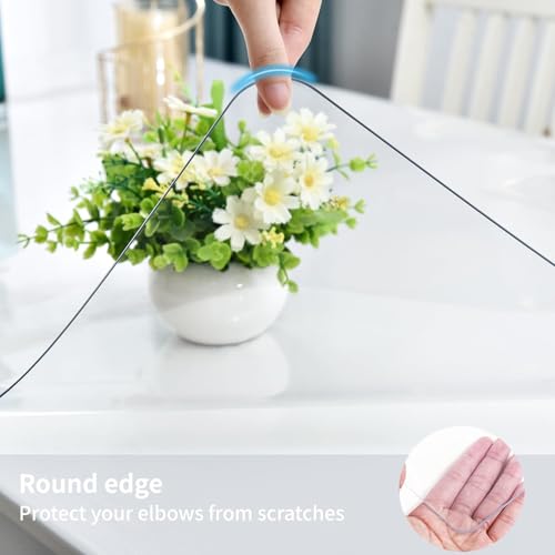 Clear Desk Mat, Non-Slip PVC Desk Protector Mat with Round Edge, Heat Resistant & Waterproof Clear Desk Writing Mat for Home and Office (11.8''*11.8'') - size: 11.8''*11.8''