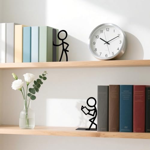 Metal Bookends People Bookends Decorative Cute Book Ends for Shelves Bookshelf Home Office Desk Reading Decor Bookshelf Decor for Book Lovers Gift - style: People Decorative Bookends