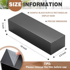 Chunful Black Acrylic Display Box Riser Trophy Base Acrylic Pedestal Stand Block Versatile Trophy Diorama Base and Storage for Photography Props Home Office Decor Showing (14" L X 4.5" W X 3" H) - size: 14" L X 4.5" W X 3" H