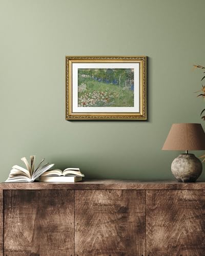 VIYYIEA Gold Framed Wall Art Canvas Print Home Decor Flower Van Gogh Wall Art Vintage Botanical Garden Prints House Decor Floral Paintings Pictures for Living Room Bedroom 11x14in - color: De tuin van Daubigny, size: 14"L x 11"W