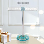 FONMY Jewelry Organizer Countertop Acrylic w/Nature Seashell Handmade,Seascape Standing Jewelry Holder W/Blue crystal for Bedroom Bathroom w/Weighted Base,Unique Gifts