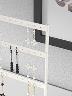 Julysky Earring Holder Organizer, Earring Stand, 4 Layers, White - color: White, size: 4 Layers