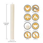 DEYBBY Handmade Beeswax Taper Candles, Dripless Wax Candles, Hand-Rolled Honeycomb Candles for Dinner Party, Set of 12 Flat Top（Cream White） - color: White, size: 12 pack