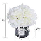 MOOMASS Artificial Peony and Glass vase Decoration, Ins Style Artificial Flower Glass Bottle Set - color: White