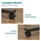 Bed Desk Adjustable Overbed Bedside Table Rolling Laptop Tray Desk Cart Height Portable Mobile Sit Stand Table Tilting Hospital Bed with Wheels - color: Black