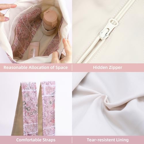 DGAZ Designer Shoulder Bags for Women, Luxury Tote Bag with Zipper, Large Shoulder Hobo Bags - color: Peach Blossoms