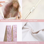 DGAZ Designer Shoulder Bags for Women, Luxury Tote Bag with Zipper, Large Shoulder Hobo Bags - color: Peach Blossoms