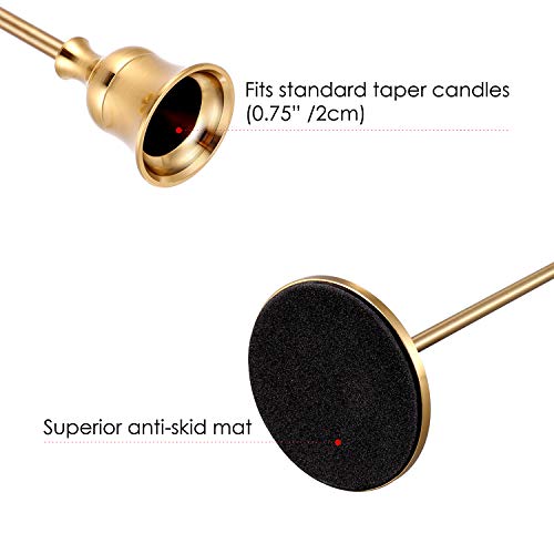 Set of 12 Brass Gold Candle Holder Candlestick Holders Taper Candle Holders Metal Candle Stick Wedding Centerpieces for Tables Candlelight Dinner Home Decor(Candles not Include) - size: 4 Set