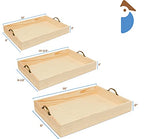Unfinished Wood Nesting Serving Trays with Handles, 2 Sets of 3, Play Tray for Crafting, Resin, Organizing, & DIY Décor, by Woodpeckers - size: 2 sets