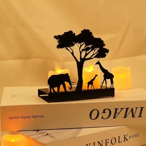 Candle Holders Metal, Creative Animal Elephant Form Candlestick Holder, 2 Holders Vintage Table Decorative Candlelight Candle Stand for Desk Home Decor Party