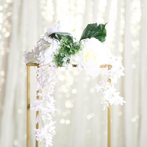 Efavormart 2 Pack 32" Matte Gold Wedding Flower Stand Metal Vase Column Stand Geometric Centerpiece Vase - color: Gold, size: 2 Pack 32''