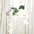 Efavormart 2 Pack 32" Matte Gold Wedding Flower Stand Metal Vase Column Stand Geometric Centerpiece Vase - color: Gold, size: 2 Pack 32''