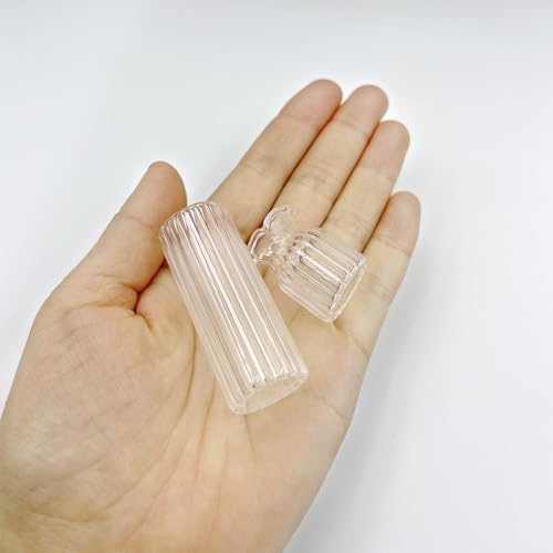 2Pcs Clear Mini Vase, Miniature Vases, Cat Whisker Vase, Miniature Stuff for Tiny Houses Decoration DIY Micro Landscape Items