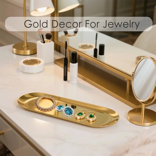 Stainless Steel Perfume Tray, Gold, 12" - 2 Pack - color: Gold, size: 12"