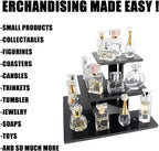 3 Tier Corner Retail Display Stand Portable Product Shelves, Black Store Retail Display Stand, Cupcake Stand, Candle Tumbler Display Rack for Craft Shows, Trade Shows, Farmers Market