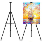 Art Painting Tripod Easel Stands - Portable Adjustable Display Artist Metal Easel with 1 Bag for Tabletop/Floor Painting, Height from 17 to 66 inches, Sturdy for Drawing, Displaying - Black 2 Pack - style: Black-2pack